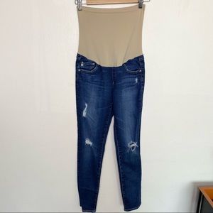 AG Adriano Goldschmeid Maternity Distressed Skinny Blue Jeans